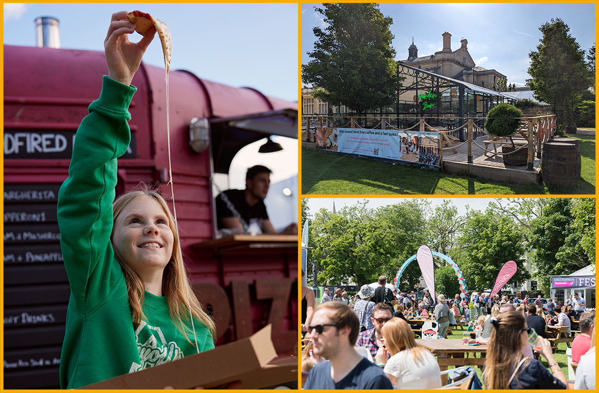 Patrons enjoying food at Cheltenham Festivals